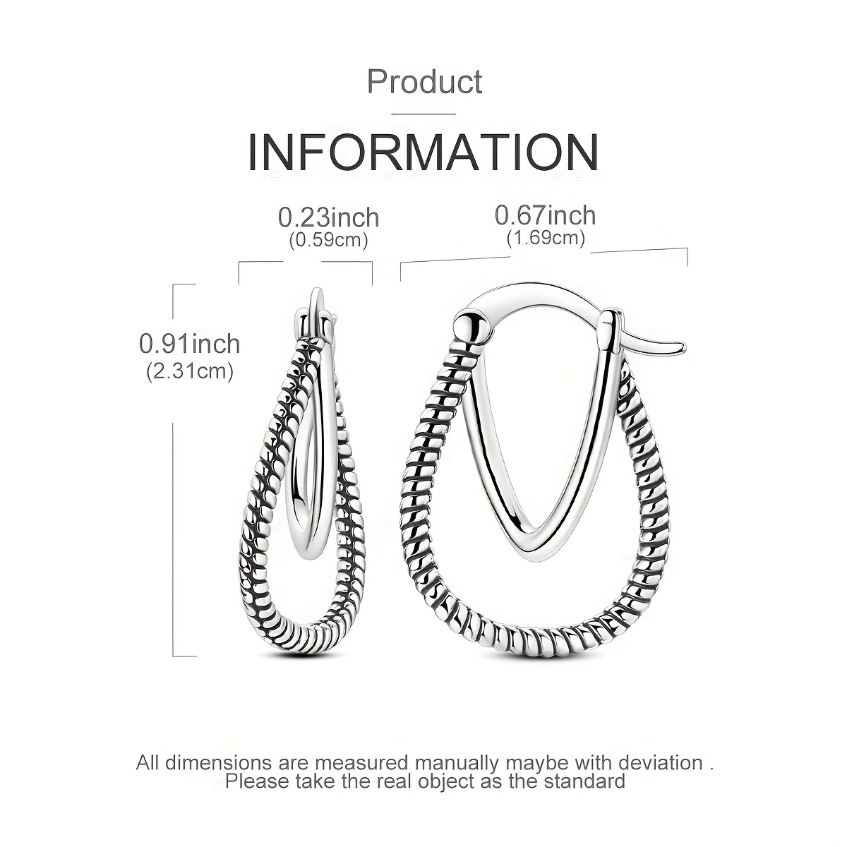 Unisex Snake Bone Pattern Double Ring Dynamic Earrings